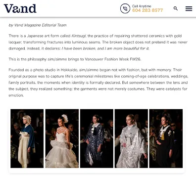 Vand Magazine掲載画像
